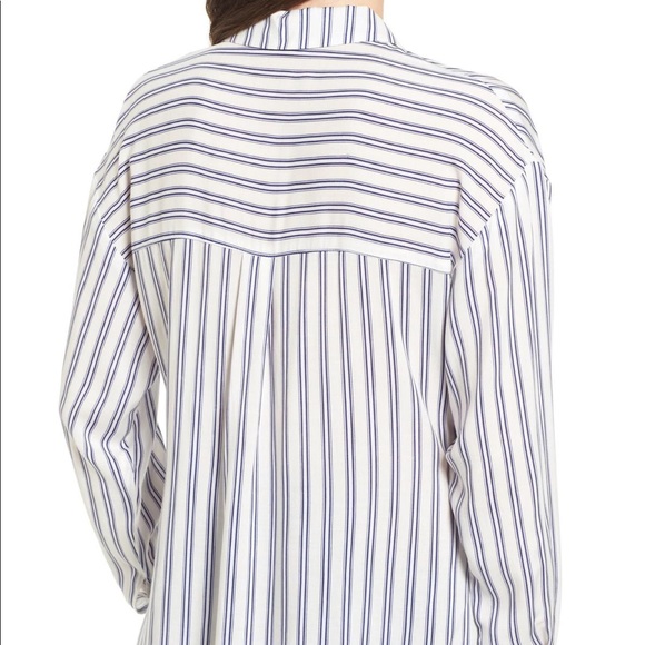 Front Tie Striped Blouse - Picture 2 of 7